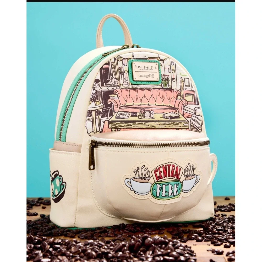 NWT Loungefly Friends Central‎ Perk Coffee Mug Scented Backpack & Crossbody Bag!